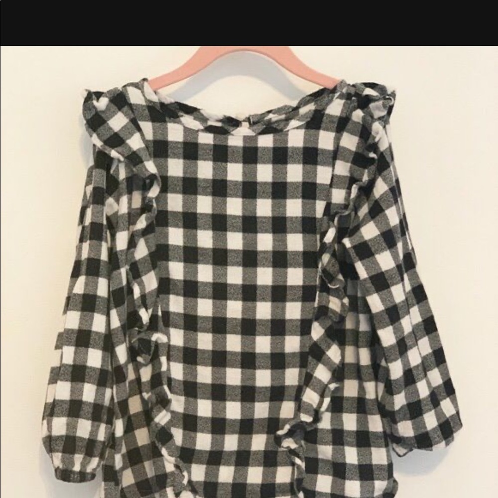 Old Navy Gingham Ruffle Top- Girls Size 10-12 LG